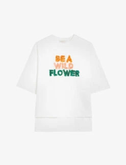 Ted Baker Fluwer Slogan-appliqué Cotton-jersey T-shirt