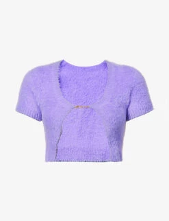 Jacquemus La Maille Neve Cropped Stretch-woven Top