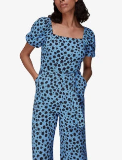 Whistles Dalmatian-print Woven Jumpsuit -Whistles Clothing Shop R03978843 MULTICOLOURED ALT02