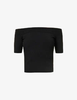 Alexander McQueen Off-the-shoulder Fitted Stretch-woven Top