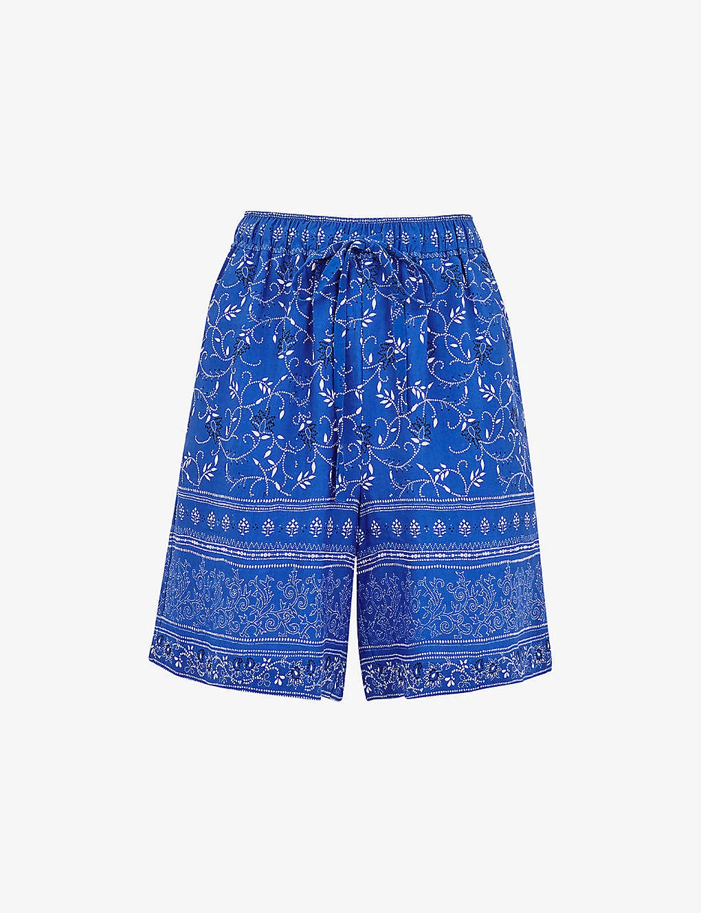 Whistles Bandana Floral-print High-rise Organic Cotton Shorts 1 Whistles Bandana Floral-print High-rise Organic Cotton Shorts