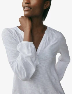 Relaxed-fit Cotton-jersey Top -Whistles Clothing Shop R03981994 WHITE ALT04