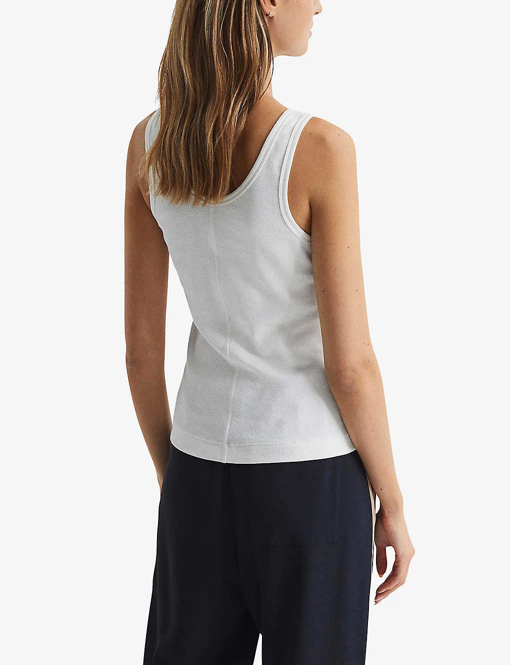 Reiss Violet Scoop-neck Ribbed Stretch-cotton Vest 4 Reiss Violet Scoop-neck Ribbed Stretch-cotton Vest - Image 4