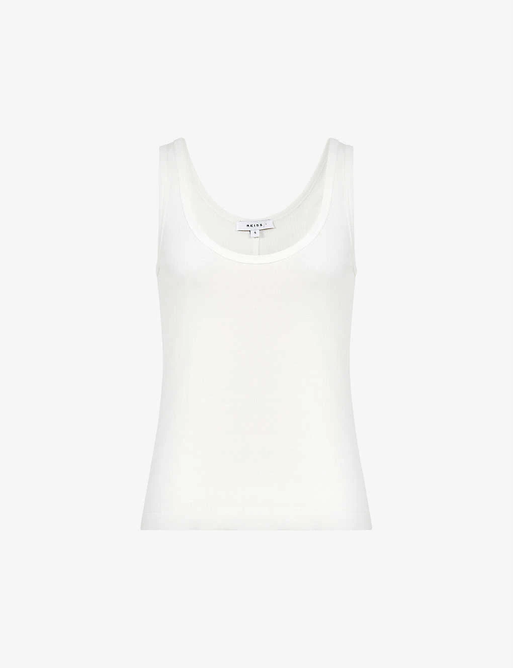 Reiss Violet Scoop-neck Ribbed Stretch-cotton Vest 1 Reiss Violet Scoop-neck Ribbed Stretch-cotton Vest