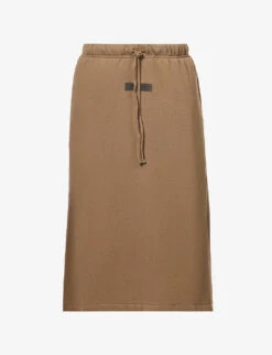 New Release 13 ESSENTIALS Logo-patch Cotton-jersey Skirt