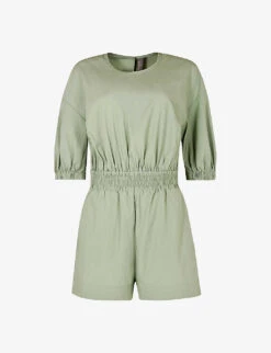 New Release 17 Sweaty Betty Loren Gathered-detail Lyocell And Cotton-blend Playsuit