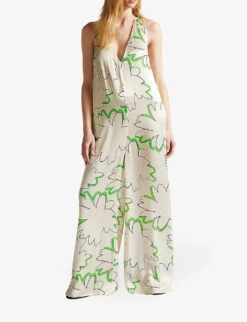 Ted Baker Remmeiy Graphic-print Woven Jumpsuit -Whistles Clothing Shop R04000348 IVORY ALT02