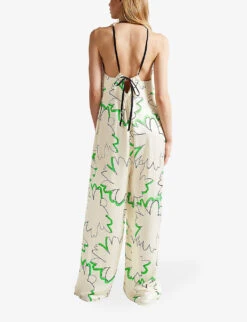 Ted Baker Remmeiy Graphic-print Woven Jumpsuit -Whistles Clothing Shop R04000348 IVORY ALT03