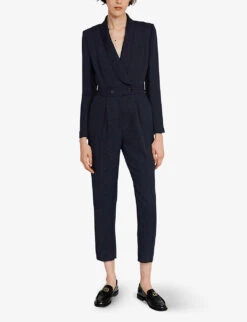 CLAUDIE PIERLOT Tailored Woven Jumpsuit -Whistles Clothing Shop R04000814 BLEUS ALT02
