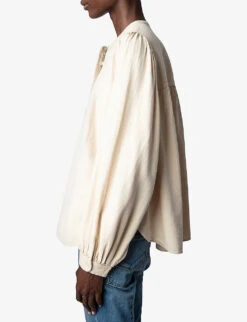 Zadig & Voltaire Tigy Oversized-fit Organic-cotton Denim Blouse -Whistles Clothing Shop R04003401 SUGAR ALT02