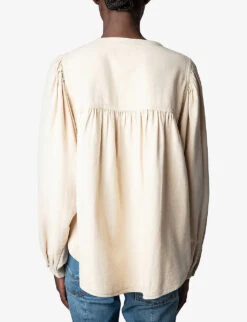 Zadig & Voltaire Tigy Oversized-fit Organic-cotton Denim Blouse -Whistles Clothing Shop R04003401 SUGAR ALT03