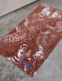 Kenzo Jump Leopard-print Organic-cotton Beach Towel 170cm X 102cm -Whistles Clothing Shop R04003953 BROWNSIENNE ALT05
