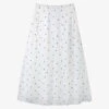 Floral-print A-line Woven Midi Skirt