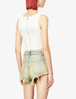 Campbell Textured Cotton-blend Corset Top 8 Campbell Textured Cotton-blend Corset Top -Whistles Clothing Shop R04009638 CREME ALT03