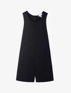 Button-fastened Relaxed-fit Cotton-blend Playsuit