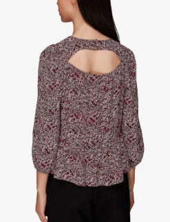 Whistles Abstract-print Peplum-hem Woven Top -Whistles Clothing Shop R04057360 MULTICOLOURED ALT03