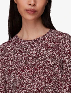 Whistles Abstract-print Peplum-hem Woven Top -Whistles Clothing Shop R04057360 MULTICOLOURED ALT04