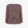 Whistles Abstract-print Peplum-hem Woven Top