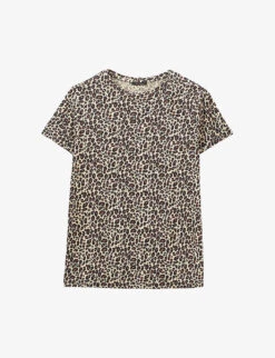 Ikks Short-sleeve Leopard-print Woven T-shirt