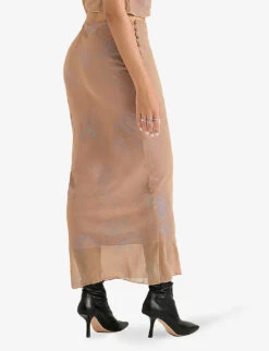 Dyana Bias-cut Georgette Maxi Skirt 8 Dyana Bias-cut Georgette Maxi Skirt -Whistles Clothing Shop R04064438 SHIMMERCAFE ALT03