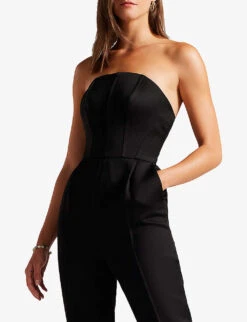 Ted Baker Oriiana Bustier Woven Jumpsuit -Whistles Clothing Shop R04065920 BLACK ALT03