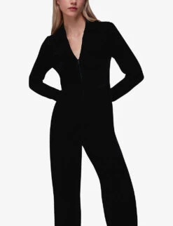 Whistles V-neckline Woven Jumpsuit -Whistles Clothing Shop R04068736 BLACK ALT02