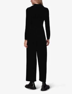 Whistles V-neckline Woven Jumpsuit -Whistles Clothing Shop R04068736 BLACK ALT03