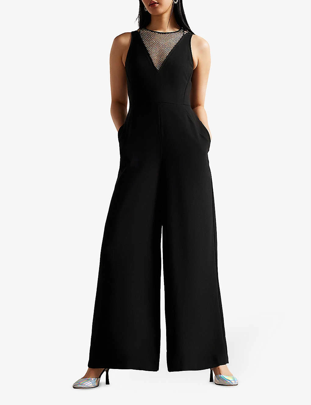 Ted Baker Janvier Crystal-embellished V-neck Woven Jumpsuit 2 Ted Baker Janvier Crystal-embellished V-neck Woven Jumpsuit - Image 2