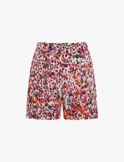 Reiss Lara Floral-print Mid-rise Woven Shorts