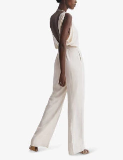 Reiss Koa Drape-armhole Woven Bridal Jumpsuit -Whistles Clothing Shop R04070737 IVORY ALT03