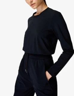 Sweaty Betty Explorer Tapered-leg Stretch-woven Jumpsuit -Whistles Clothing Shop R04074782 BLACK ALT04