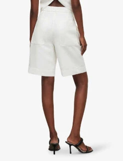AllSaints Petra Tailored Front-pleat Linen-blend Shorts -Whistles Clothing Shop R04074913 OFFWHITE ALT03