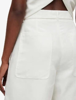 AllSaints Petra Tailored Front-pleat Linen-blend Shorts -Whistles Clothing Shop R04074913 OFFWHITE ALT04