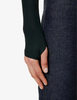 ALAIA Sheer Slim-fit Stretch-woven Body -Whistles Clothing Shop R04076349 VERTFONCE ALT04