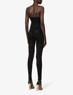 ALAIA Sweetheart-neck Semi-sheer Knitted Jumpsuit -Whistles Clothing Shop R04076367 NOIRALAIA ALT03