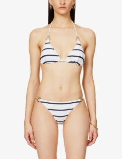 Ring Halterneck Striped Woven Bikini Top -Whistles Clothing Shop R04077232 NAUTICAL ALT02