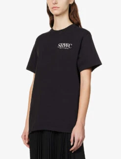 Upper East Side Logo Cotton-jersey T-shirt 7 Upper East Side Logo Cotton-jersey T-shirt -Whistles Clothing Shop R04081052 FADEDBLACKWHITE ALT02