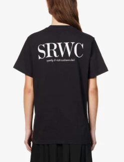 Upper East Side Logo Cotton-jersey T-shirt 8 Upper East Side Logo Cotton-jersey T-shirt -Whistles Clothing Shop R04081052 FADEDBLACKWHITE ALT03