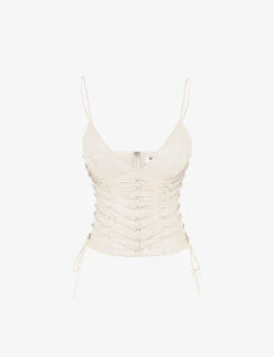 Antonella Strap-detail Vegan Faux-leather Corset