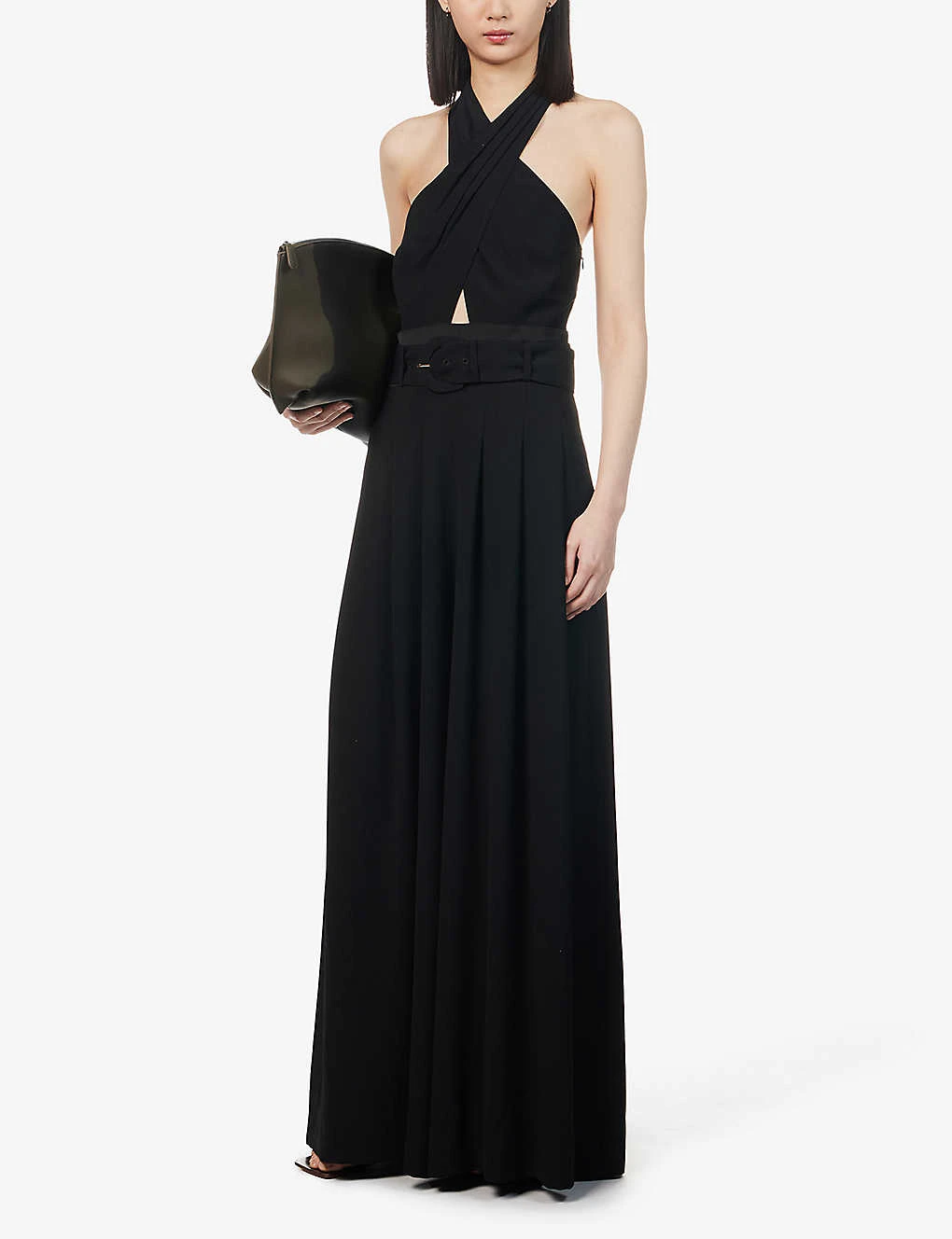 ME AND EM Halter Neck Wide-leg Recycled-polyester Jumpsuit 2 ME AND EM Halter Neck Wide-leg Recycled-polyester Jumpsuit - Image 2