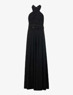 ME AND EM Halter Neck Wide-leg Recycled-polyester Jumpsuit