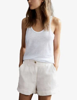 Reiss Demi Patch-pocket Linen Shorts -Whistles Clothing Shop R04086958 WHITE ALT02