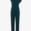 Reiss Maple Off-shoulder Belted-waist Stretch-woven Jumpsuit