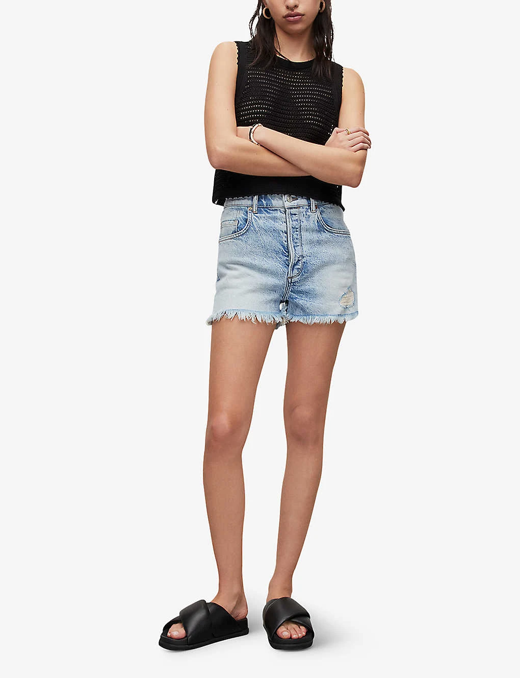 AllSaints Libby High-rise Stretch-denim Shorts 2 AllSaints Libby High-rise Stretch-denim Shorts - Image 2