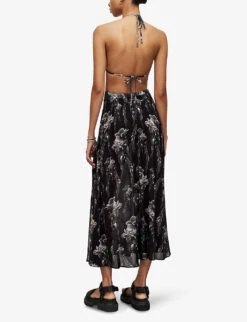 AllSaints Cari Mia Graphic-print Regular-fit Woven Maxi Skirt -Whistles Clothing Shop R04087435 BLACK ALT03