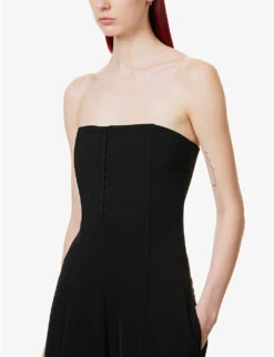 Acne Studios Strapless Wide-leg Stretch-crepe Jumpsuit -Whistles Clothing Shop R04089974 BLACK ALT04