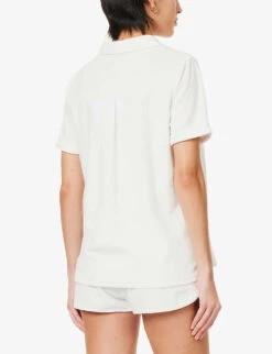 Melissa Odabash Tori Logo-plaque Cotton-blend Shirt -Whistles Clothing Shop R04090069 WHITE ALT03