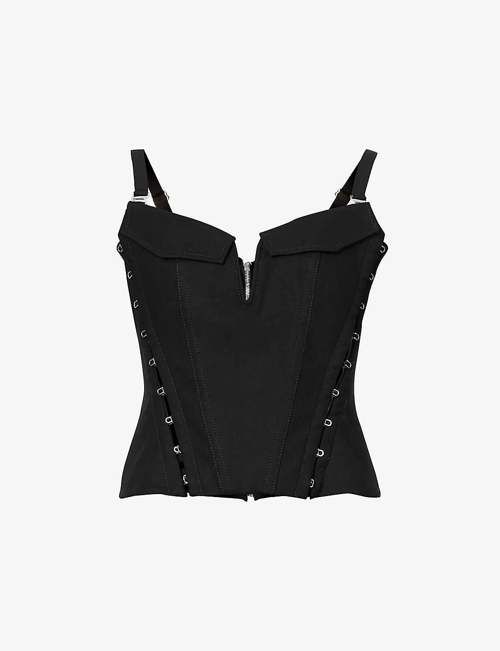 Dion Lee Panelled Plunge-neck Stretch-organic Cotton Top 1 Dion Lee Panelled Plunge-neck Stretch-organic Cotton Top