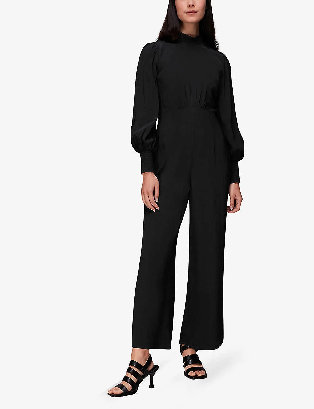 Whistles Fitted Shirred-bodice Viscose Jumpsuit 2 Whistles Fitted Shirred-bodice Viscose Jumpsuit - Image 2