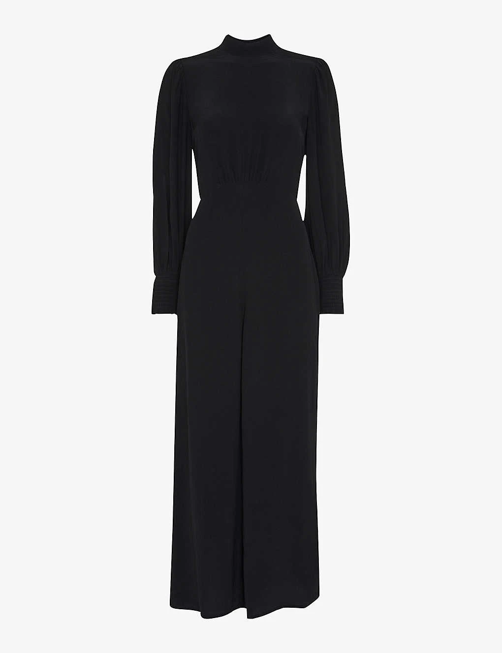 Whistles Fitted Shirred-bodice Viscose Jumpsuit 1 Whistles Fitted Shirred-bodice Viscose Jumpsuit